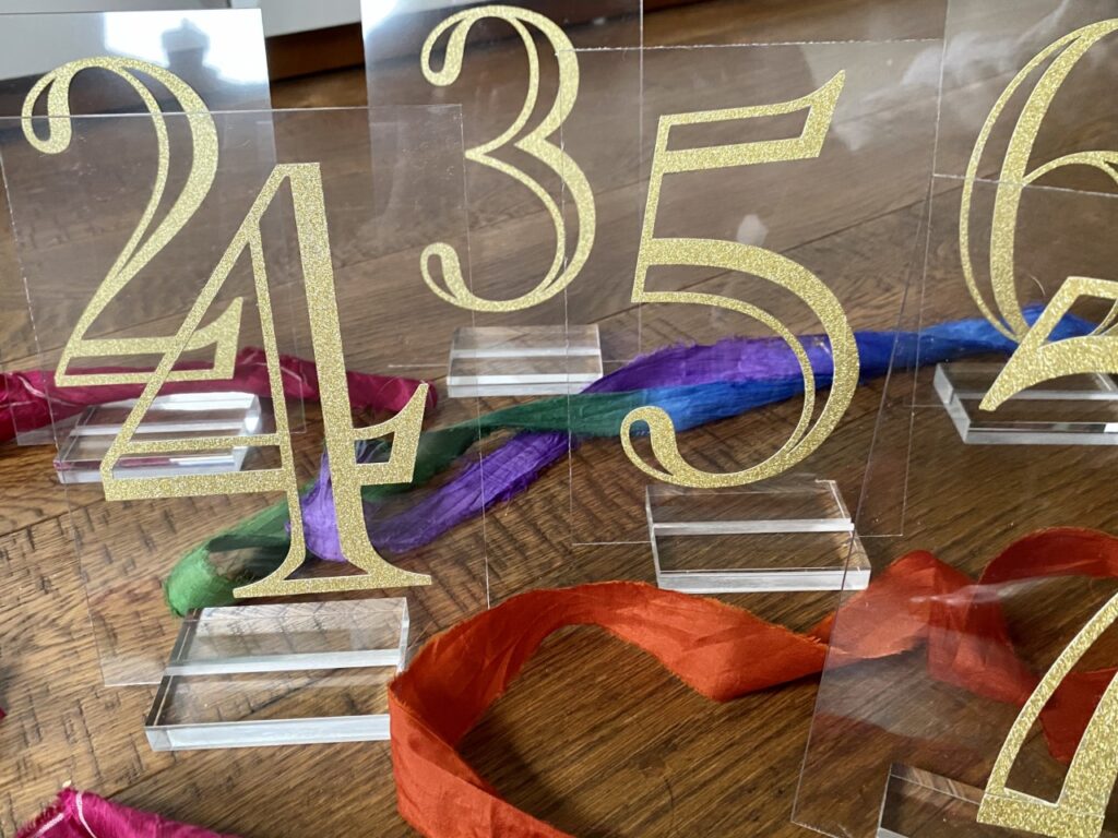 DIY Tutorial: Glitter Acrylic Table Numbers