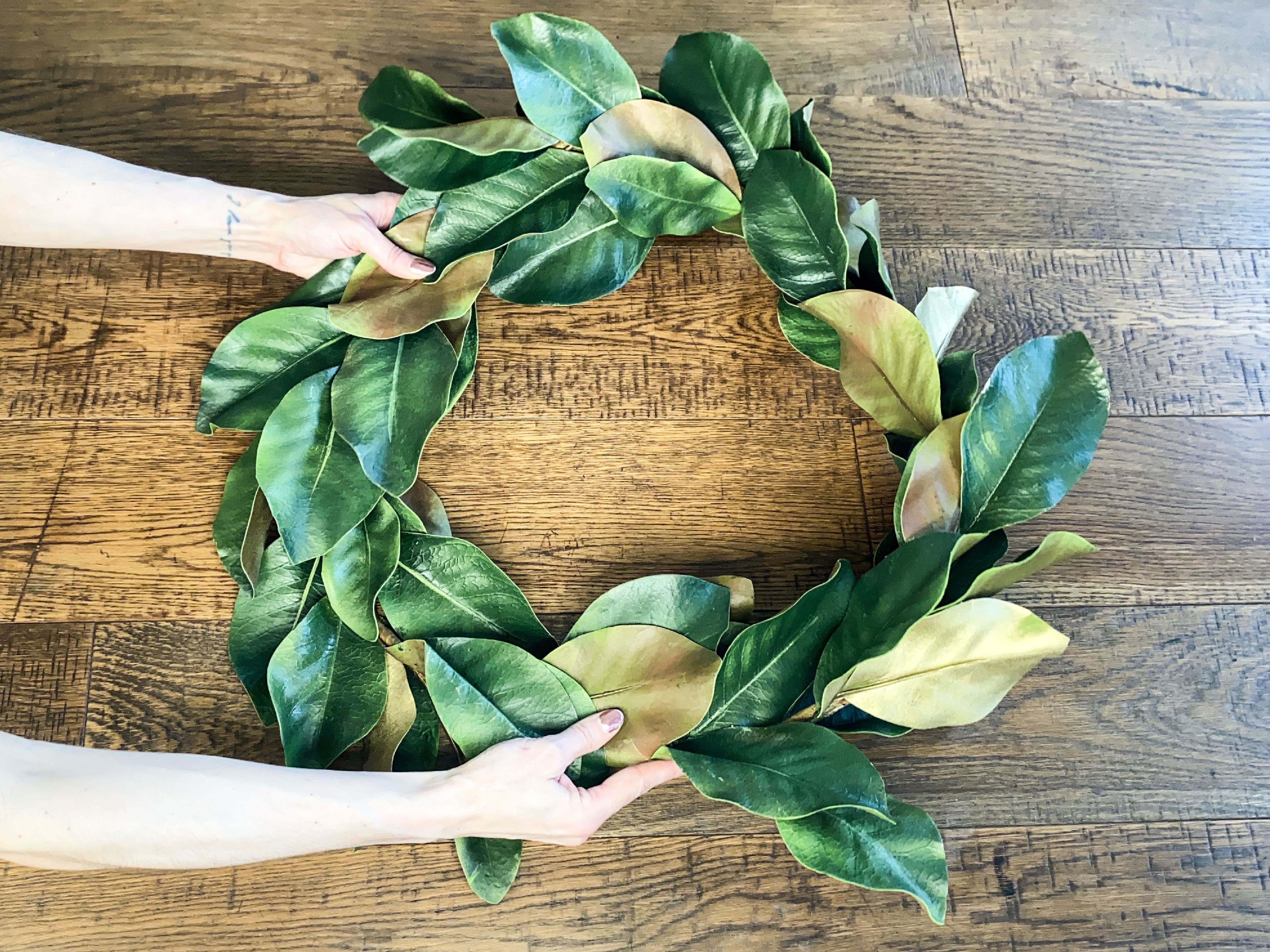 DIY Gold Magnolia Wreath